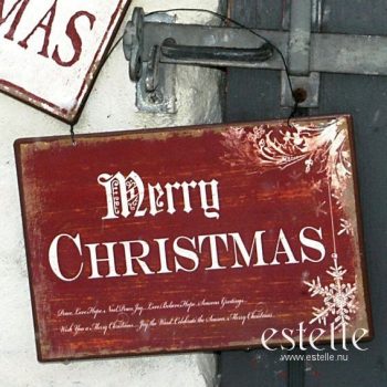Röd skylt - Merry Christmas